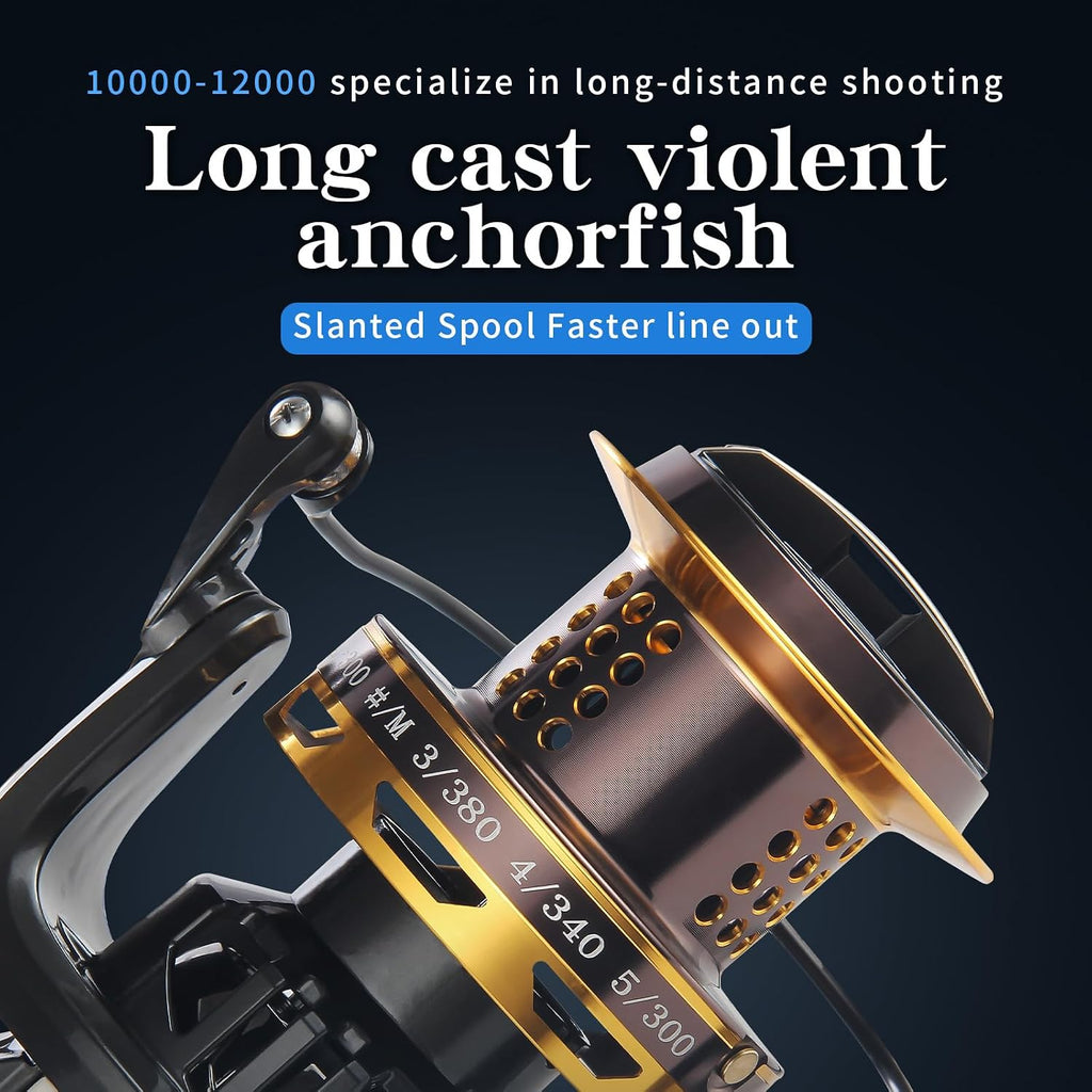 Big Game Surf Spinning Fishing Reel, 44Lbs Max Drag Saltwater Fishing Reels