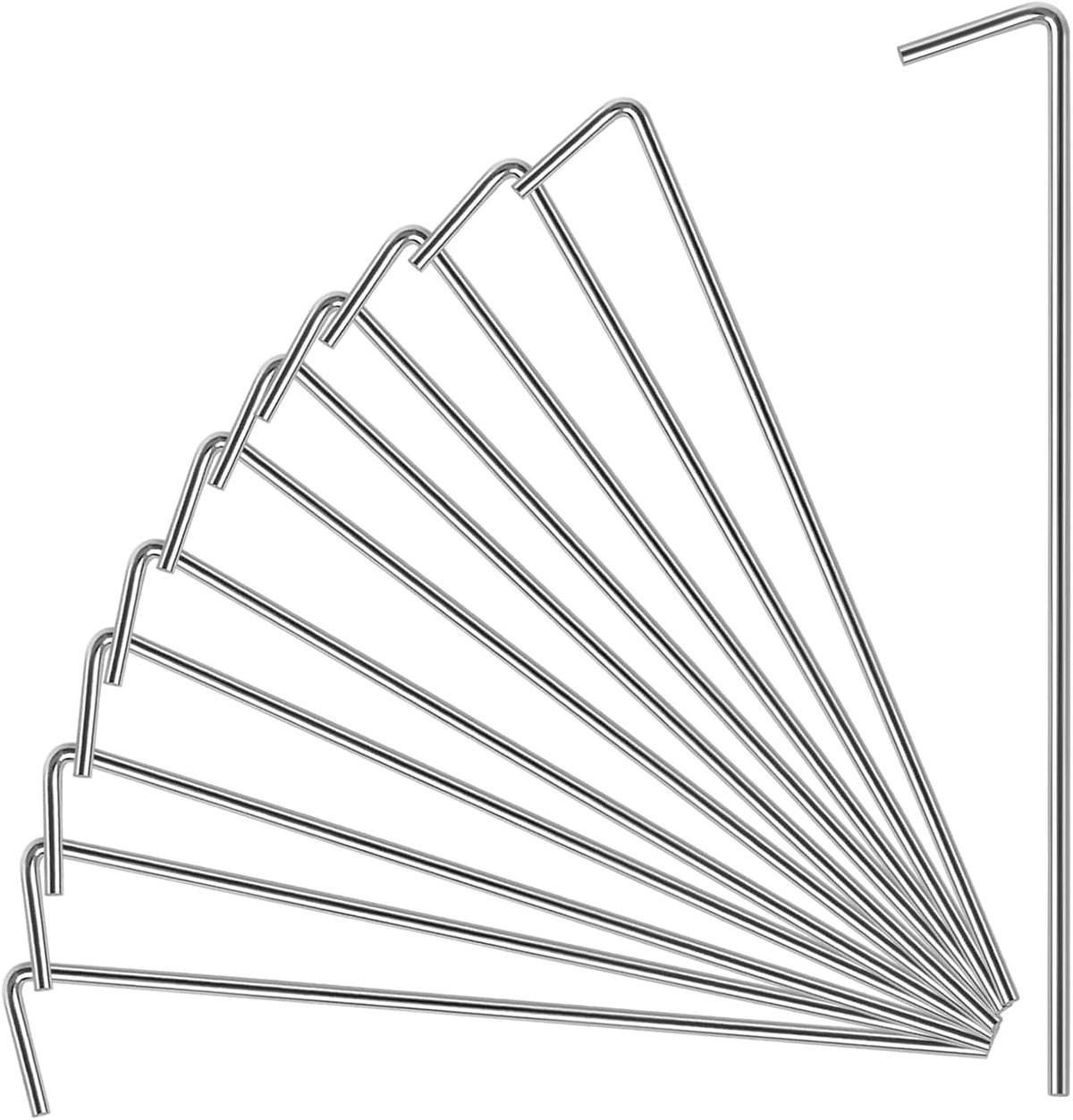 Oligei 45 Pack Tent Stakes, Stakes for Outdoor Decorations, Tent Stakes Heavy Duty, Metal Stakes, Tent Garden Stakes for Gardening & Canopies, Outdoor Christmas Decorations