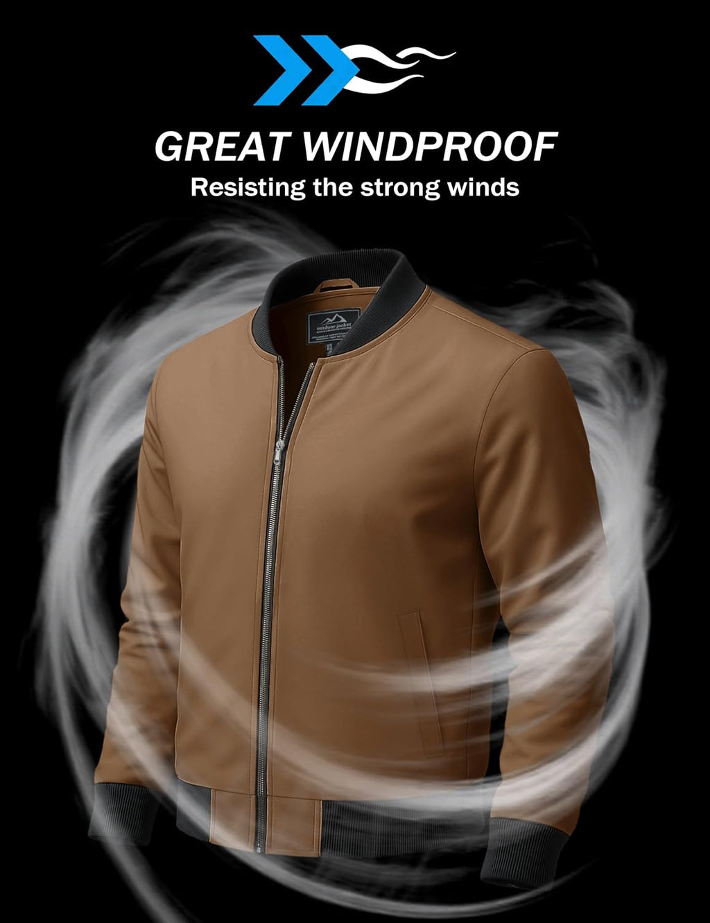 MAGCOMSEN Men's Bomber Jacket Lightweight Full Zip Windbreaker Jackets