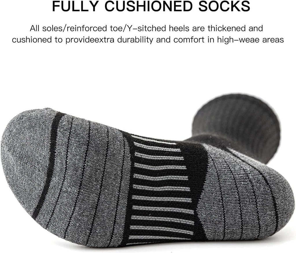 JOYNÉE 8 Pairs Mens Athletic Crew Socks Cushion Running Work Breathable Outdoor Socks for Men
