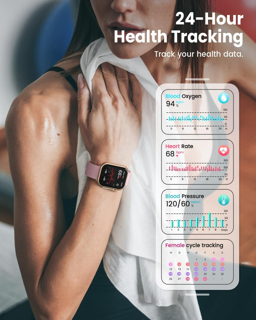 Smart Watch for Women for iPhone Android:1.85" Smartwatch Fitness Tracker