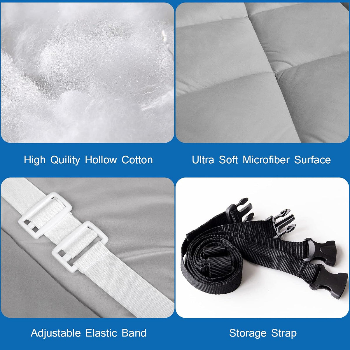 Cot Mattress Pad 30" X 75" Quilted Cot Pads for Camping