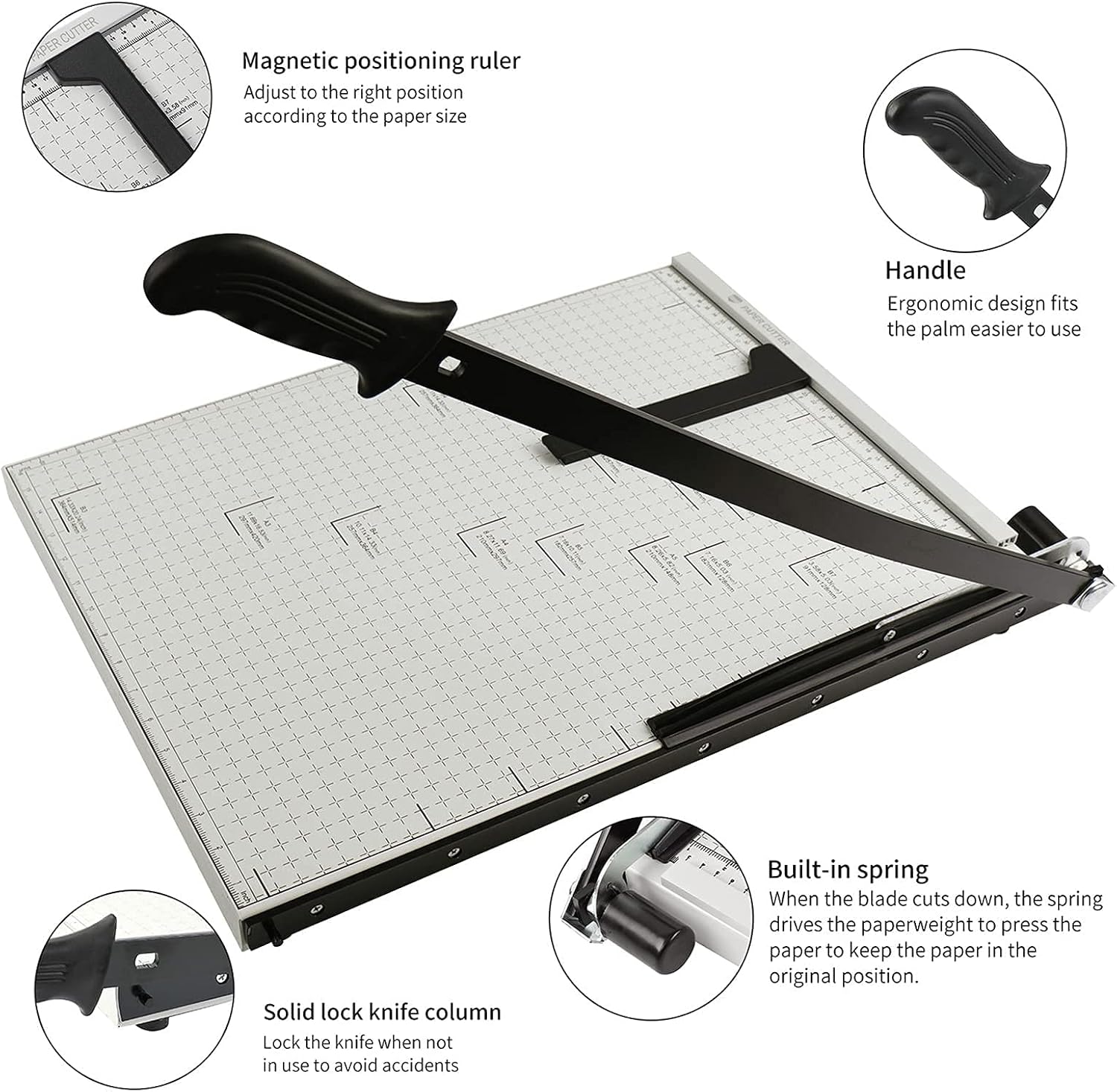 ZEQUAN B3 21" Heavy Duty Paper Trimmer, Safety Lock, Metal Base, 10-Sheet