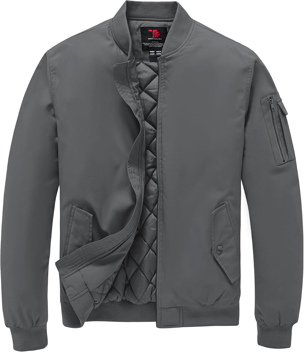 TBMPOY Men's Winter Bomber Jacket Fall Casual Windbreaker Softshell Jackets
