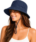 Water-Resistant UPF 50+ Sun Bucket Hat Packable Brimmed for Women Men
