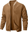 Wizoat Mens Casual Jacket Loose Fit Lightweight Jacket Varsity Bomber Jacket with Zipper