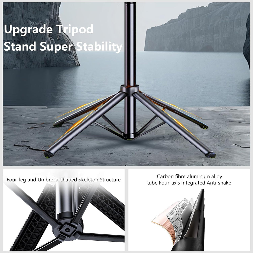 Auto Face Tracking Tripod for iPhone with Light, No APP Needed 70.9" Tripod