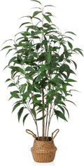 Ferrgoal 4Ft Artificial Eucalyptus Plant with Basket & Silk Leaves