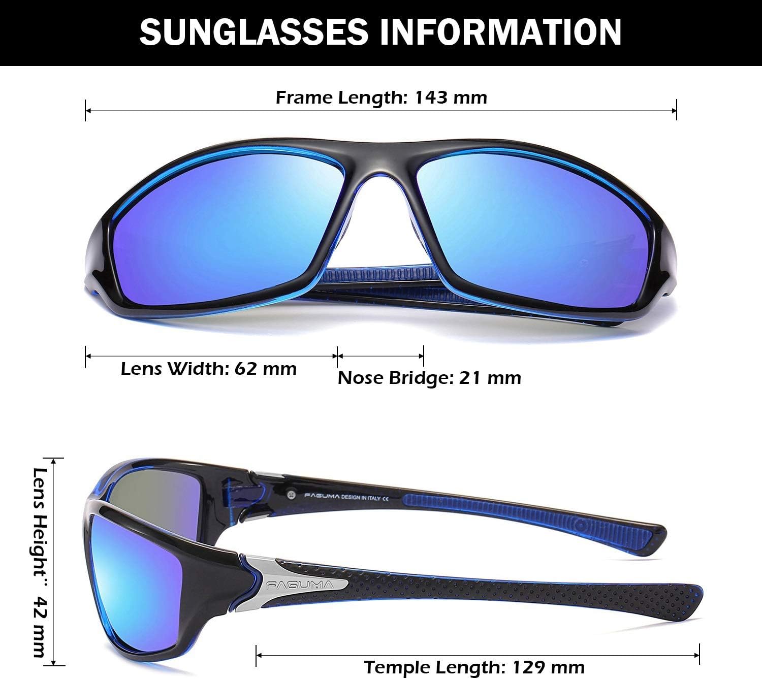 FAGUMA Sports Polarized Sunglasses For Men UV400 Protection