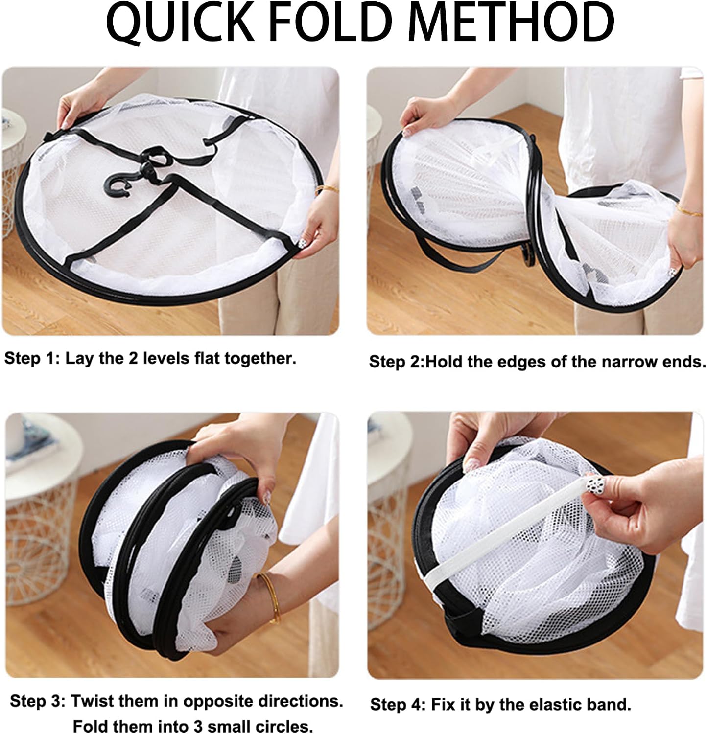 Fashion & Lifestyle 3-Tier Foldable Clothes Black Drying Rack, Hanging Mesh Laundry Dryer with Sturdy Frame for Delicates/Sweaters/Underwear, Space-Saving Indoor Outdoor Drying Organizer