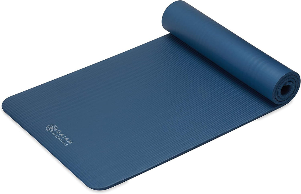 Gaiam Thick Yoga Mat, Exercise & Fitness Mat with Easy-Cinch Carrying Strap
