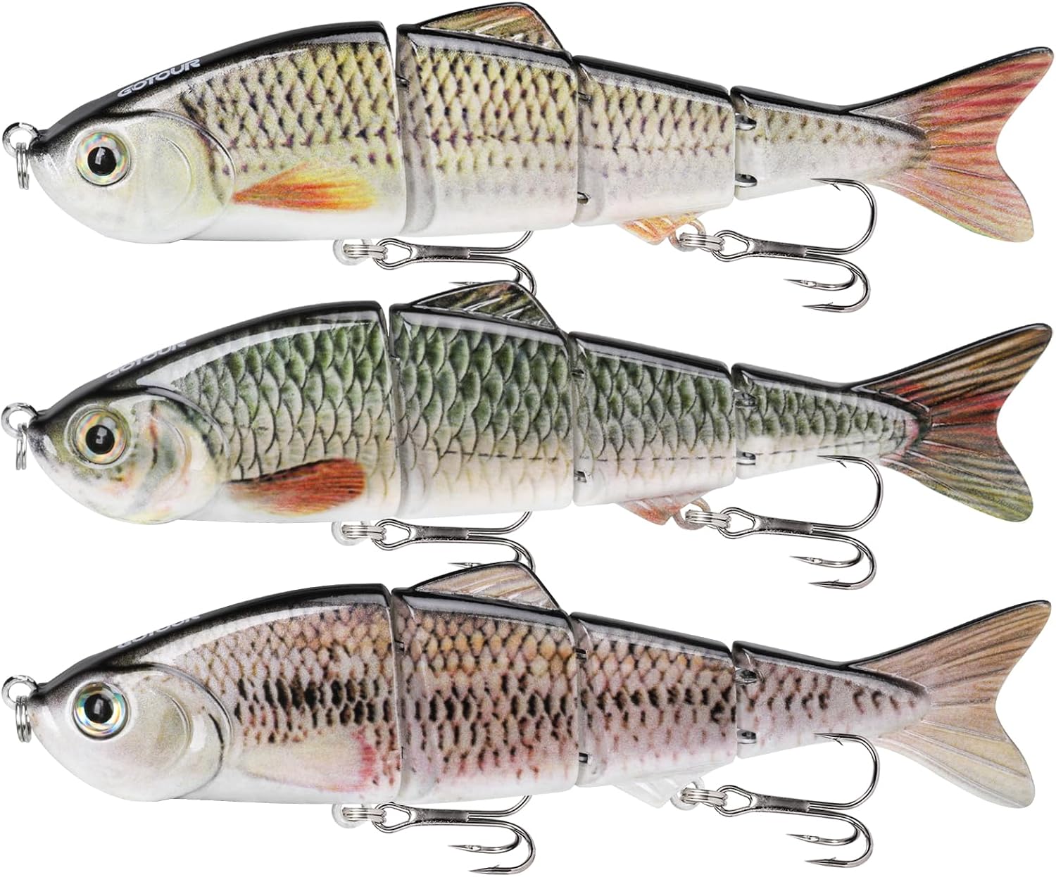 GOTOUR Jointed Swimbaits, Easy Catch Fishing Lures for Bass Trout Crappie