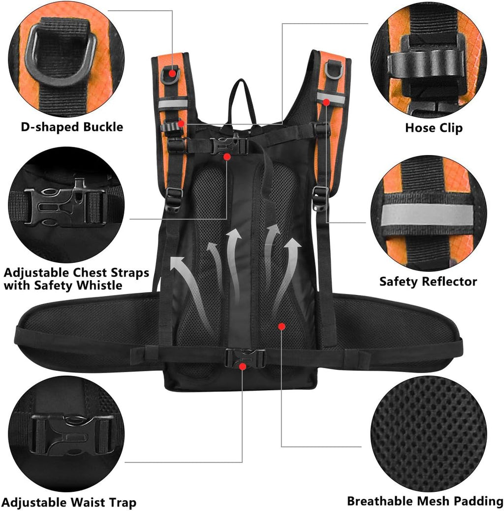 Hydration Backpack with 3L Water Bladder, Small Hydration Pack Backpack for Men Women, Lightweight Water Backpack with Cooler Layer for Running, Biking, Hiking