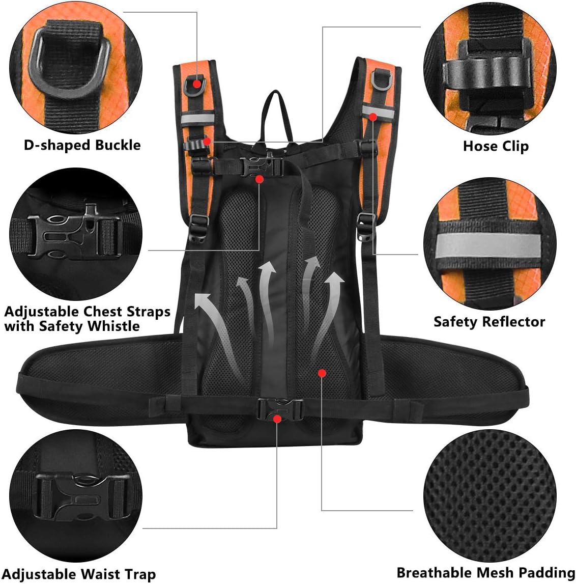 Hydration Backpack with 3L Water Bladder, Small Hydration Pack Backpack for Men Women, Lightweight Water Backpack with Cooler Layer for Running, Biking, Hiking