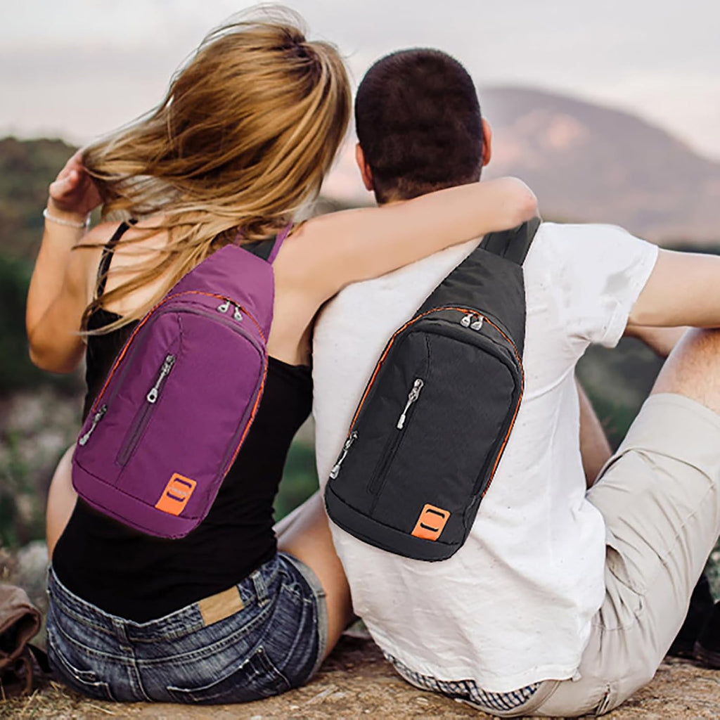 Peicees Small Sling Backpack Waterproof Unisex Shoulder Bag Chest Crossbody Daypack