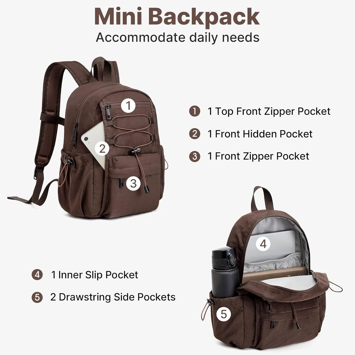 G4Free 10L Small Backpack for Women Men