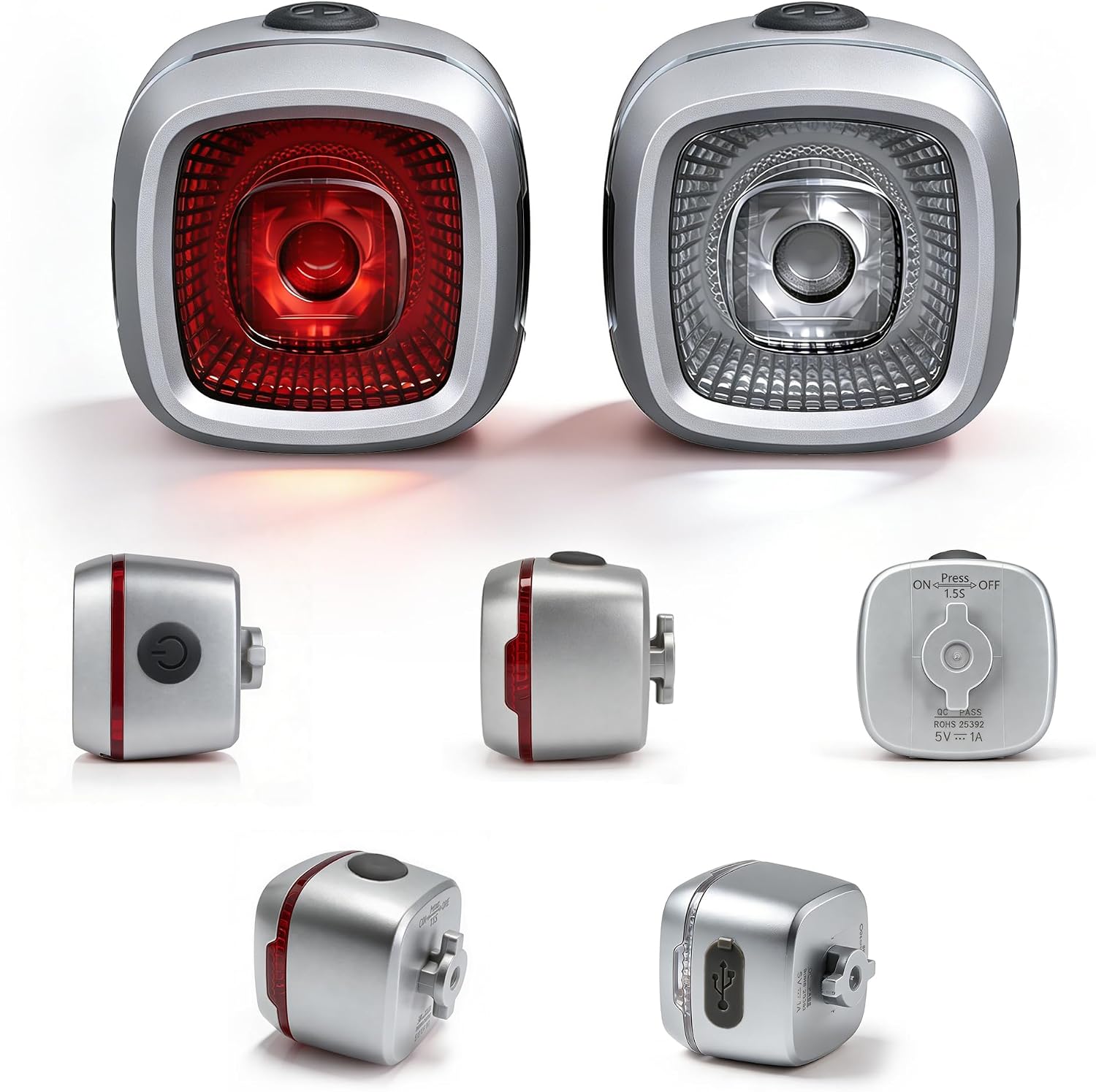Bicycle Front & Rear Lights, Type-C Rechargeable LED Bike Light Set, IPX6,Waterproof Flashlight for Night Riding, Safety Headlight Taillight, Kids Girls Children's Bicycle Accessories