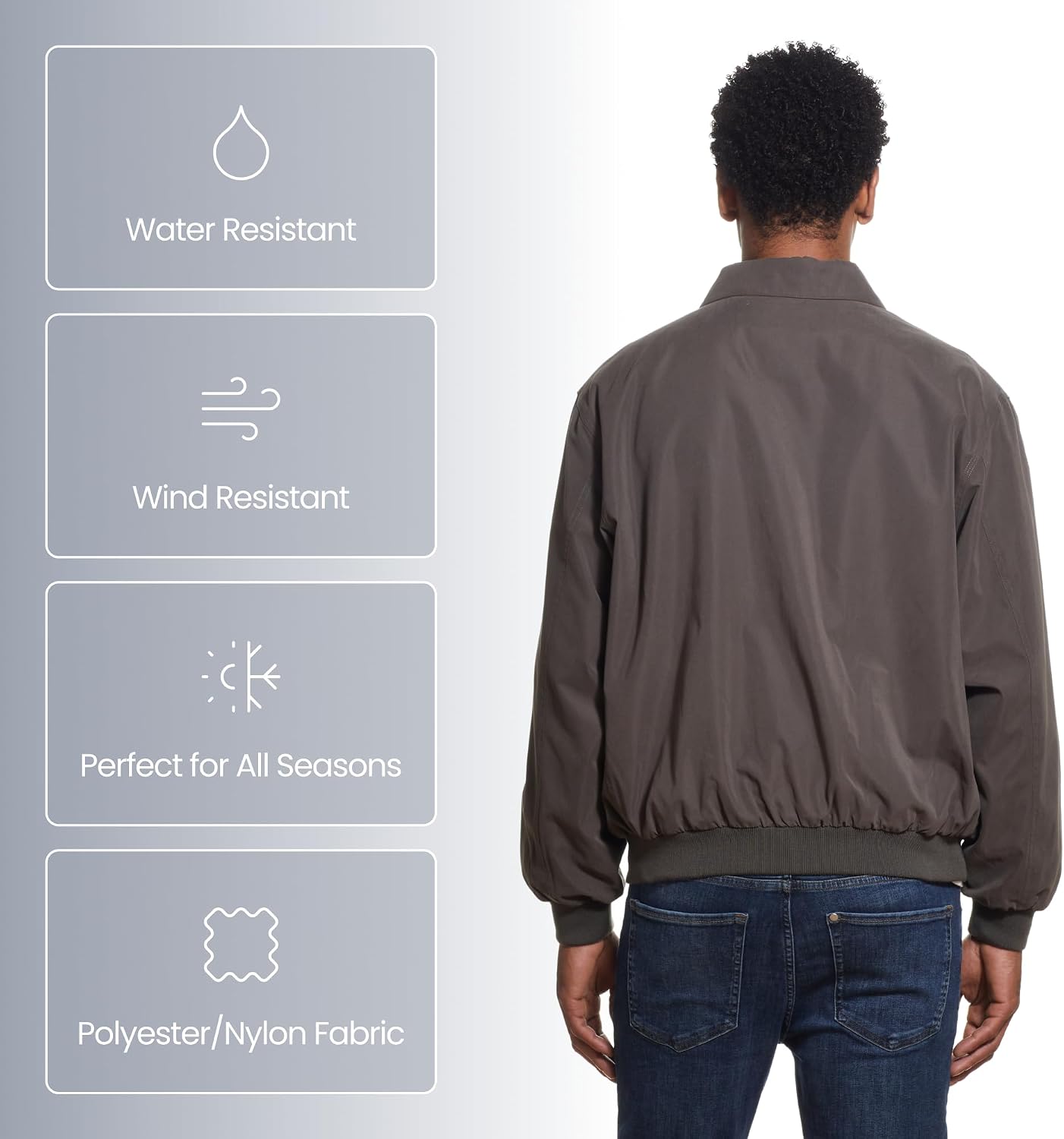 Weatherproof Men's Golf Jacket - Lightweight Windbreaker, Water-Resistant Microfiber Shell, Perfect for Golf & Casual Wear