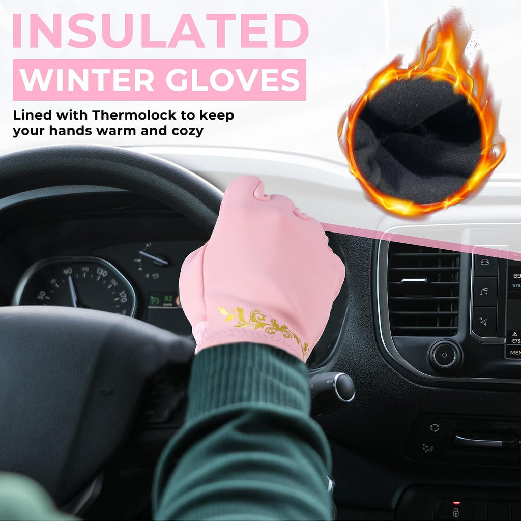 HANDLANDY Lightweight Running Gloves for Women & Men, Touchscreen Gloves with Fleece Lining & Anti-Slip Grip for Cycling, Biking, Commuting & as a Ski Glove Liner