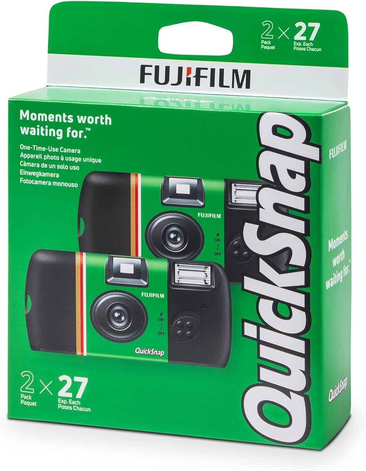FUJIFILM QuickSnap Flash 400 Disposable Camera 8-Pack 27 Exposures Bundle