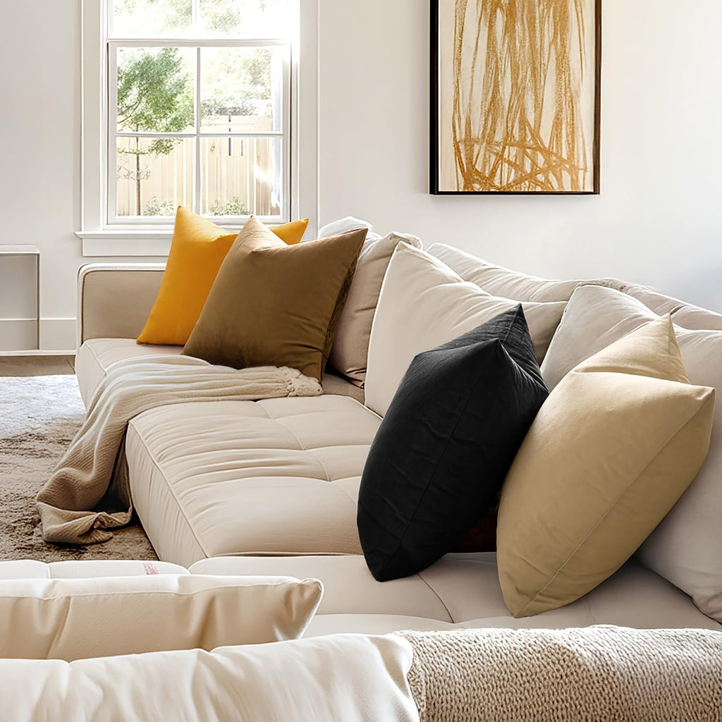 MIULEE Velvet Throw Pillow Covers 18x18 Inch Pack of 2 Black