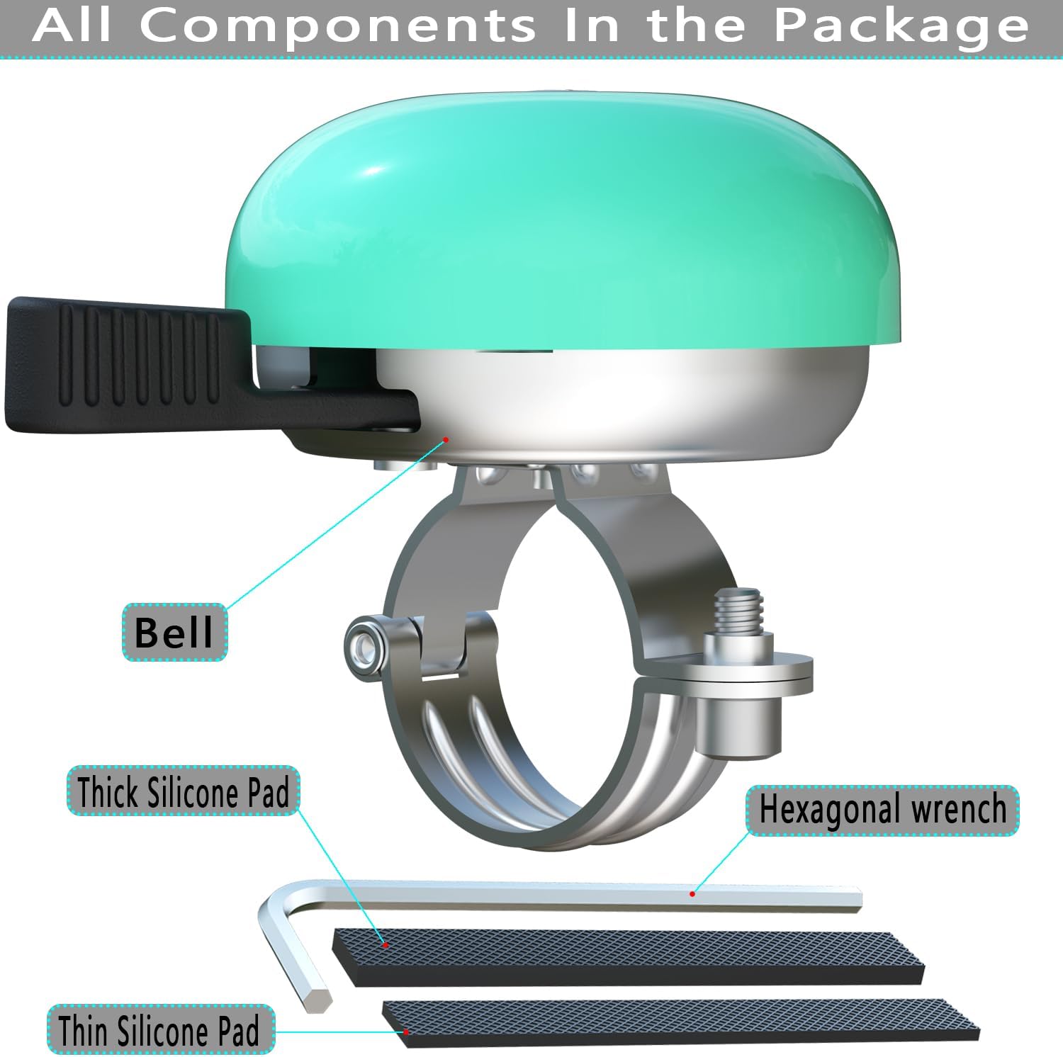 Greallthy Bike Bell Classic Bike Bells for Adults Youth, Bicycle Bell for Handlebars Adult, Loud Sound Beach Cruiser Mountain Bike Bell Accessories.