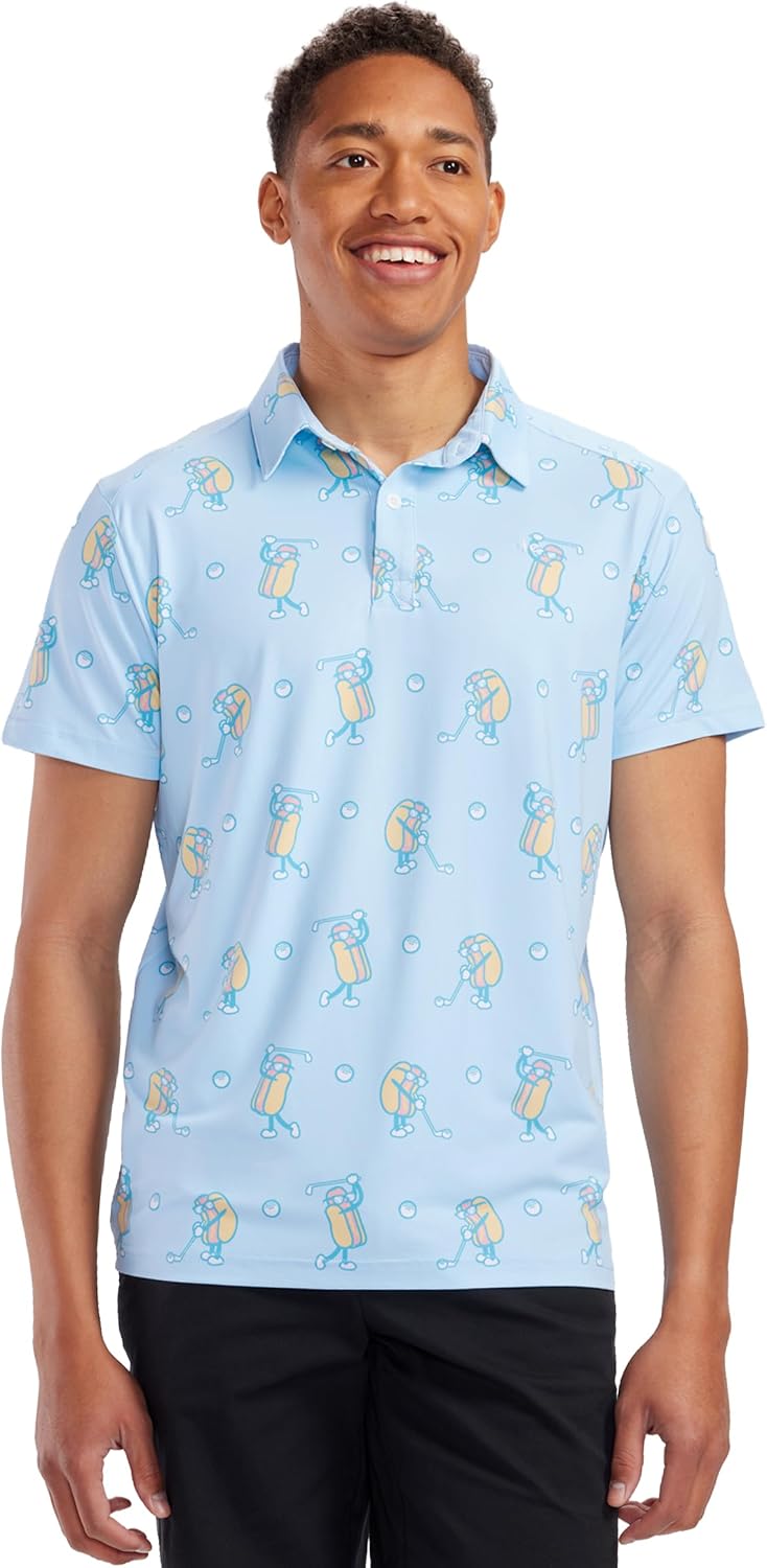 Tipsy Elves Men's Performance Golf Polo Shirt - Funny Novelty Golf Gift