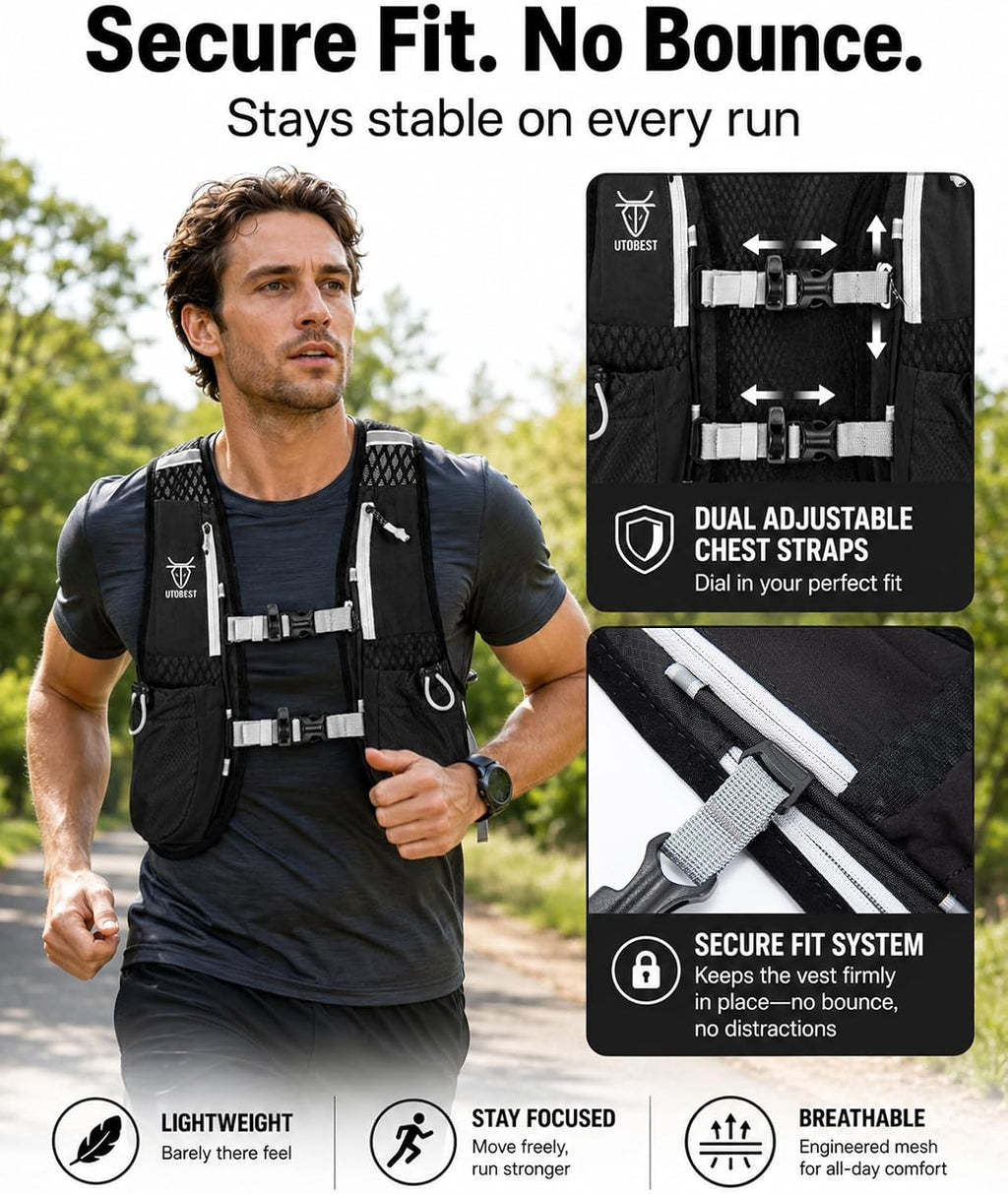 UTOBEST Running Vest Lightweight Hydration Vest Pack 5L UTR104