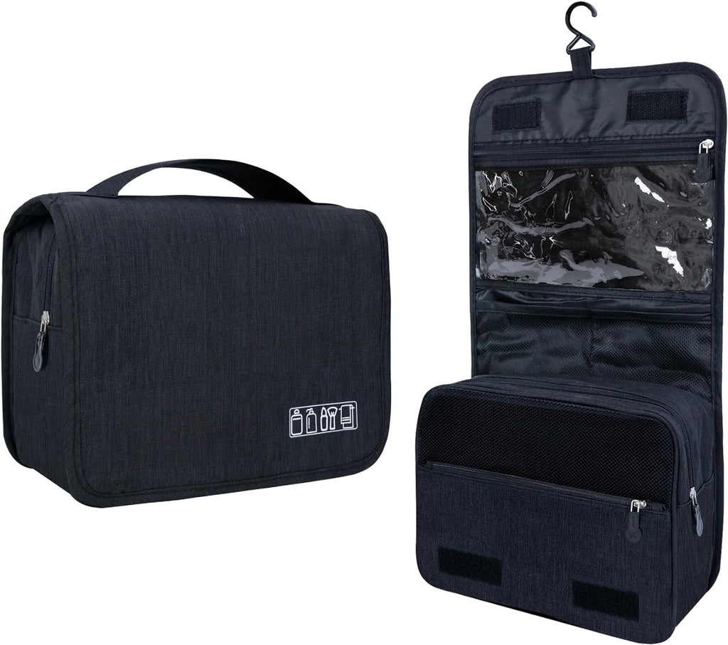 Lcsmaokin Large Capacity Toiletry Bag Travel Bag with Hanging Hook for Men and Women Waterproof Travel Cosmetic Bag Bathroom Bag,with TSA Approved Zippers Clear Travel Makeup Bag Carry-on