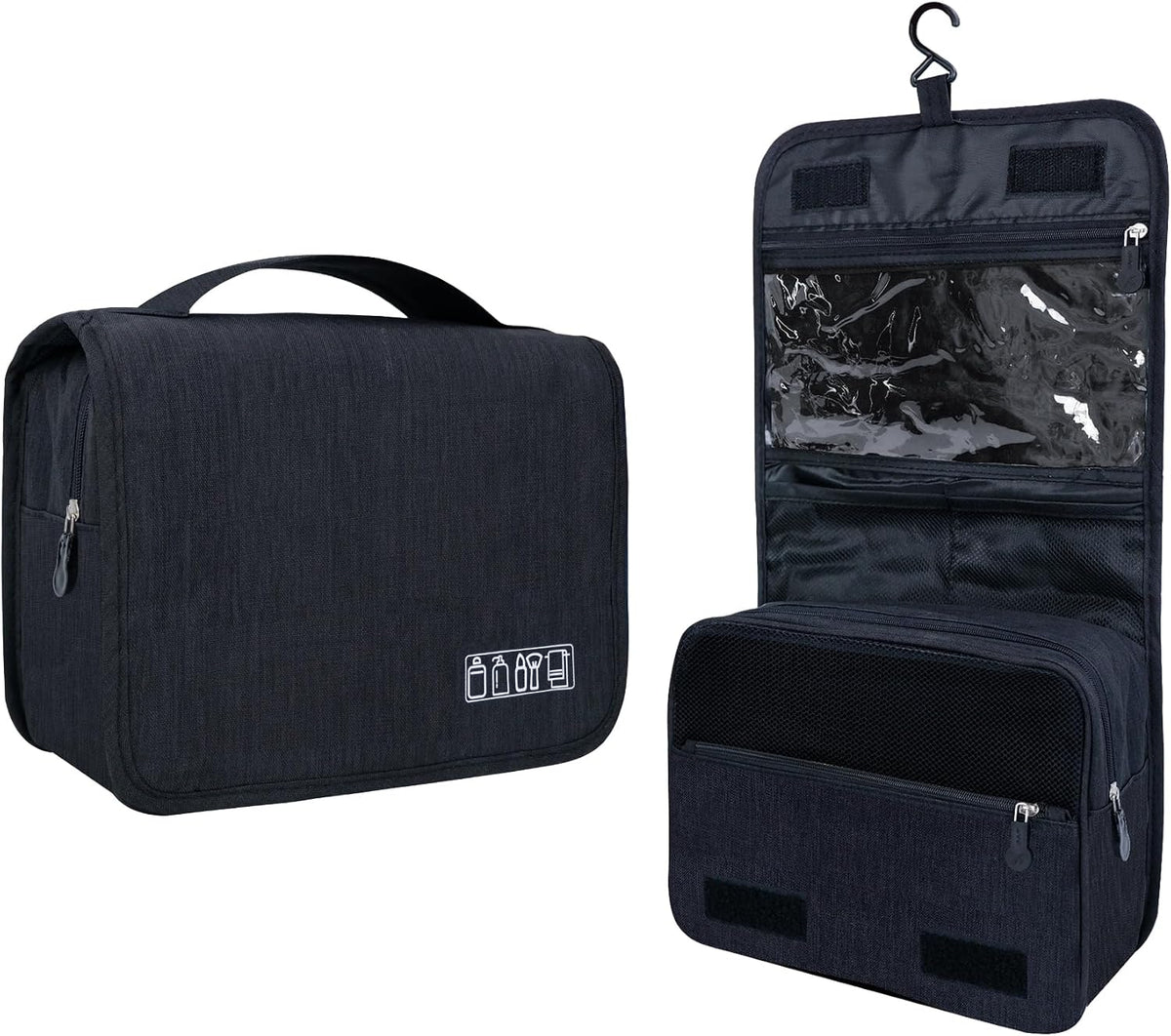 Lcsmaokin Large Capacity Toiletry Bag Travel Bag with Hanging Hook for Men and Women Waterproof Travel Cosmetic Bag Bathroom Bag,with TSA Approved Zippers Clear Travel Makeup Bag Carry-on