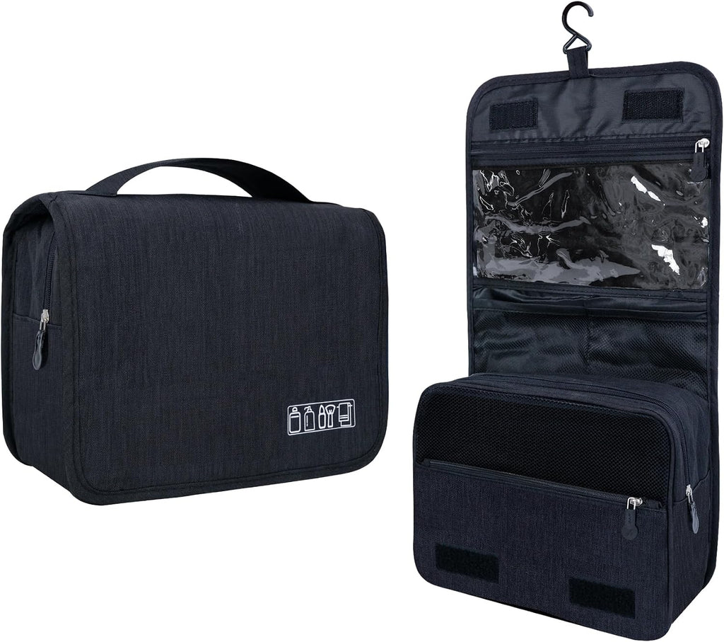 Lcsmaokin Large Capacity Toiletry Bag Travel Bag with Hanging Hook for Men and Women Waterproof Travel Cosmetic Bag Bathroom Bag,with TSA Approved Zippers Clear Travel Makeup Bag Carry-on