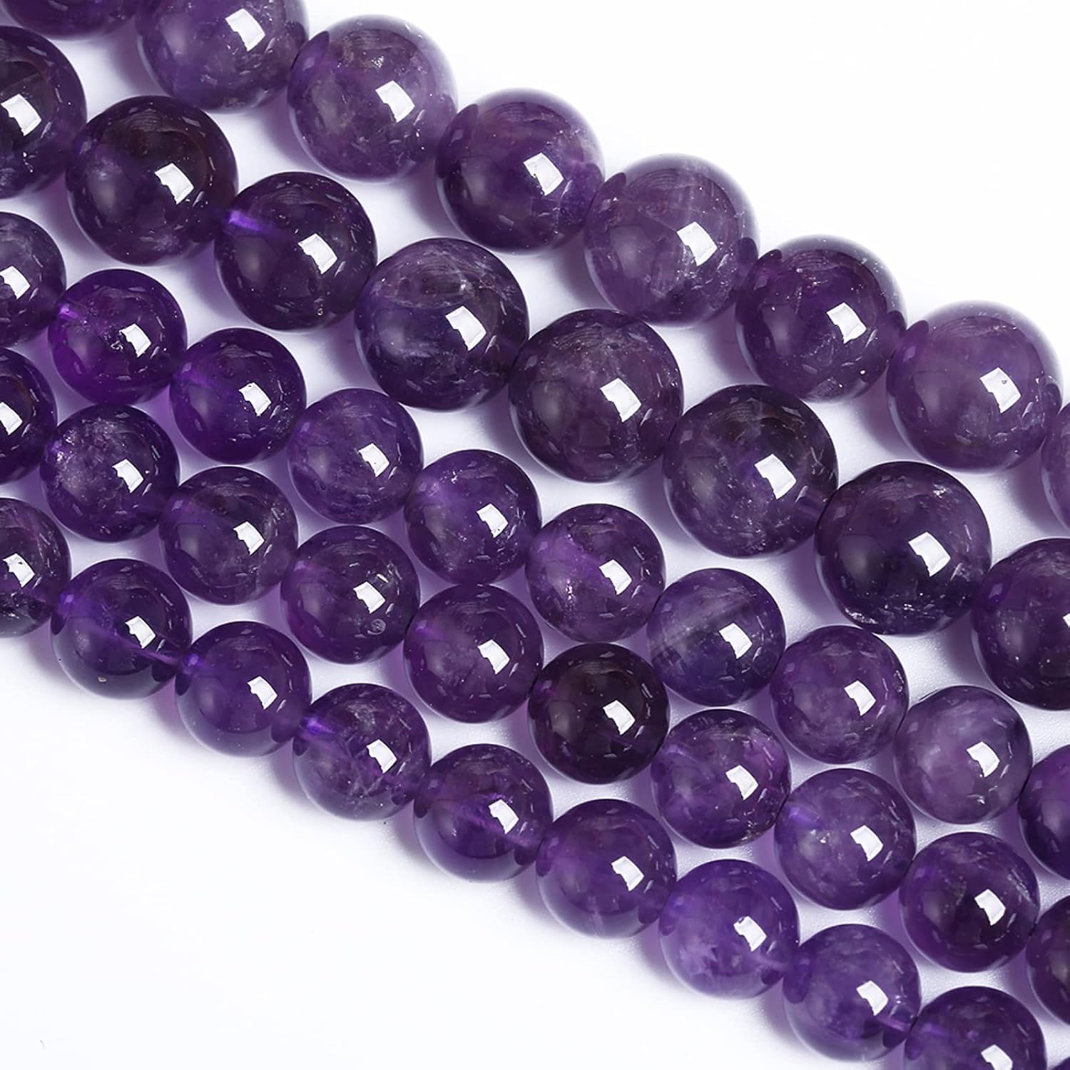 10MM 38PCS Natural Stone Purple Amethyst Crystal AAA Grade Quartz Beads for Jewelry Making DIY Bracelet