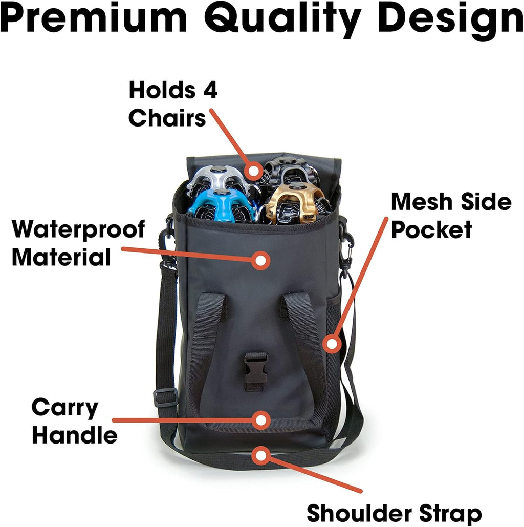 CLIQ Chair Carry Bag, Waterproof Nylon Holds 2, 4, and 6 Camping Chairs