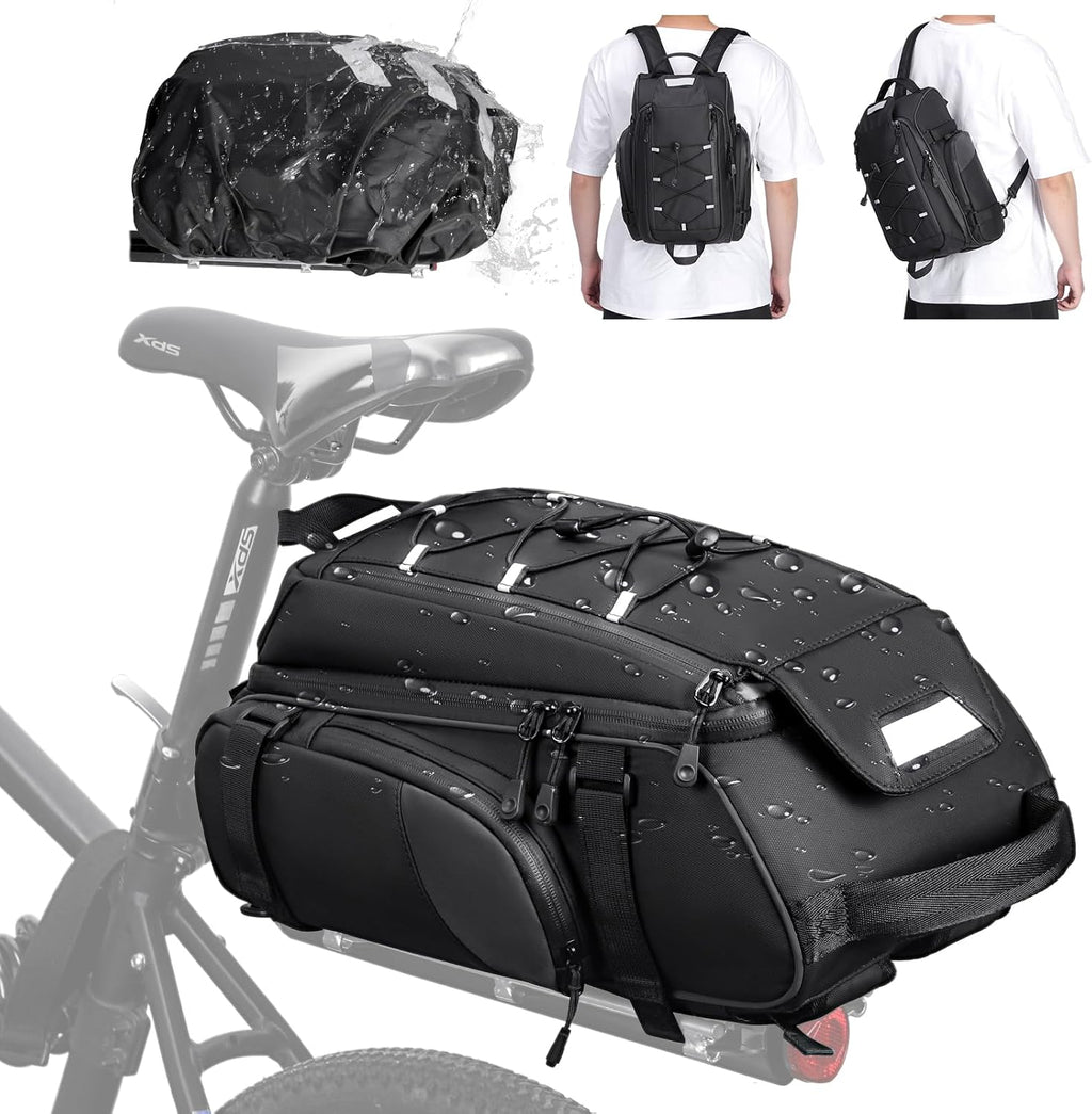 RAINSMORE Bike Bag for Bicycle Rear Rack 15L Waterproof Ebike Trunk Bag