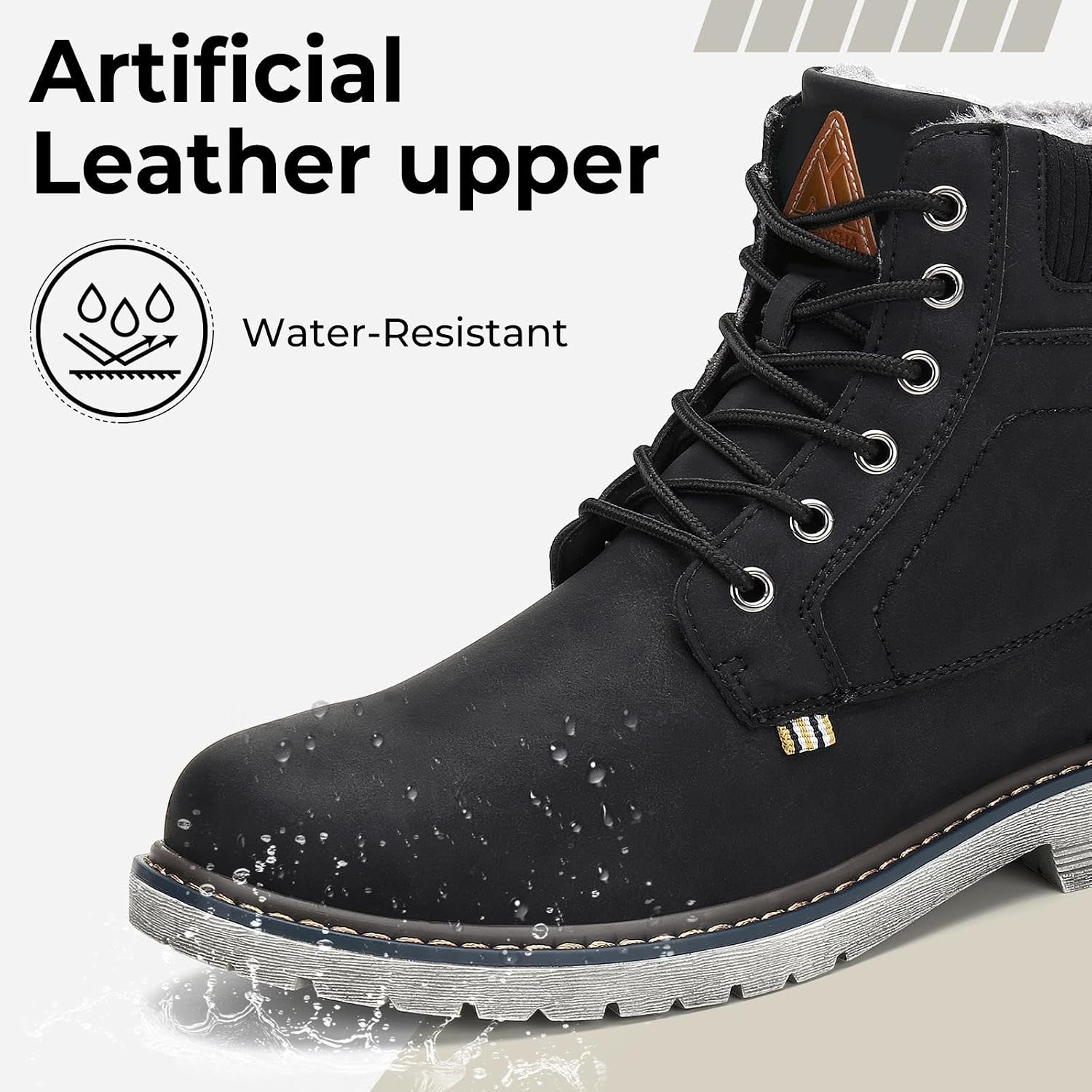 Mishansha Men's Waterproof Snow Boots, Warm Winter Boots