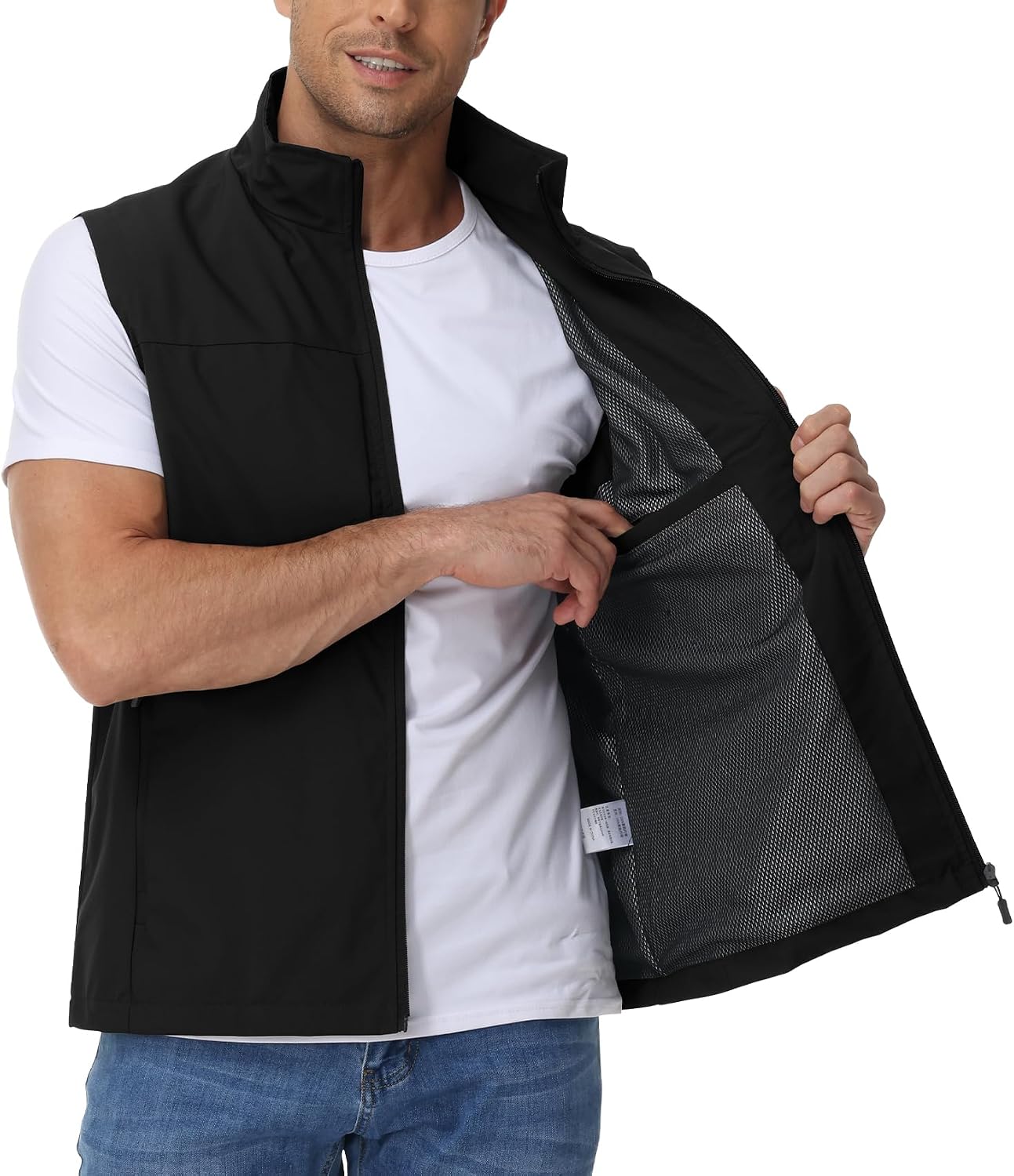 Eisctnd Mens Lightweight Quick Dry Vest Sleeveless Outdwear Utility Jacket