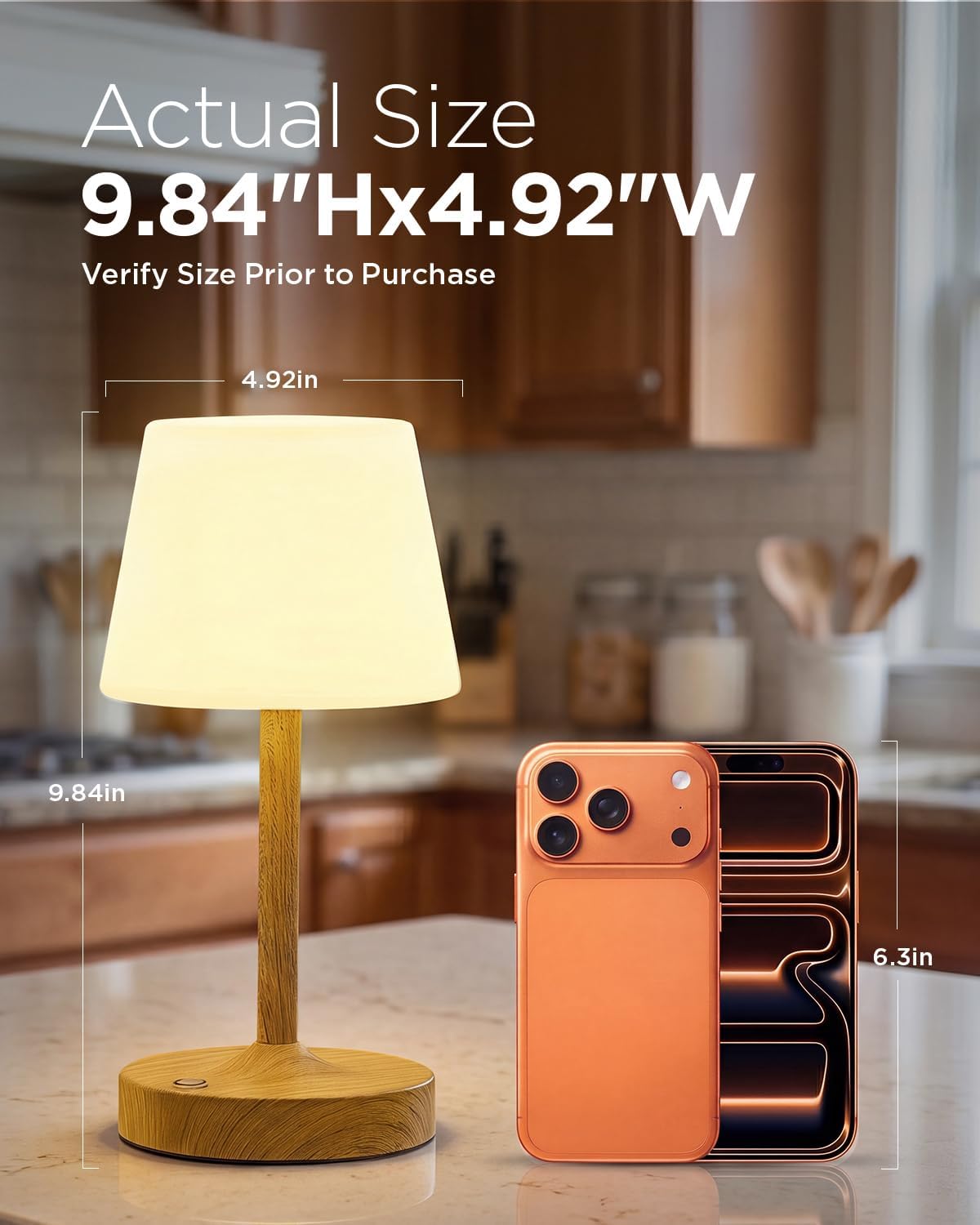 IP65 Waterproof Rechargeable Shower Lamp, Cordless Bathroom Touch Lamps