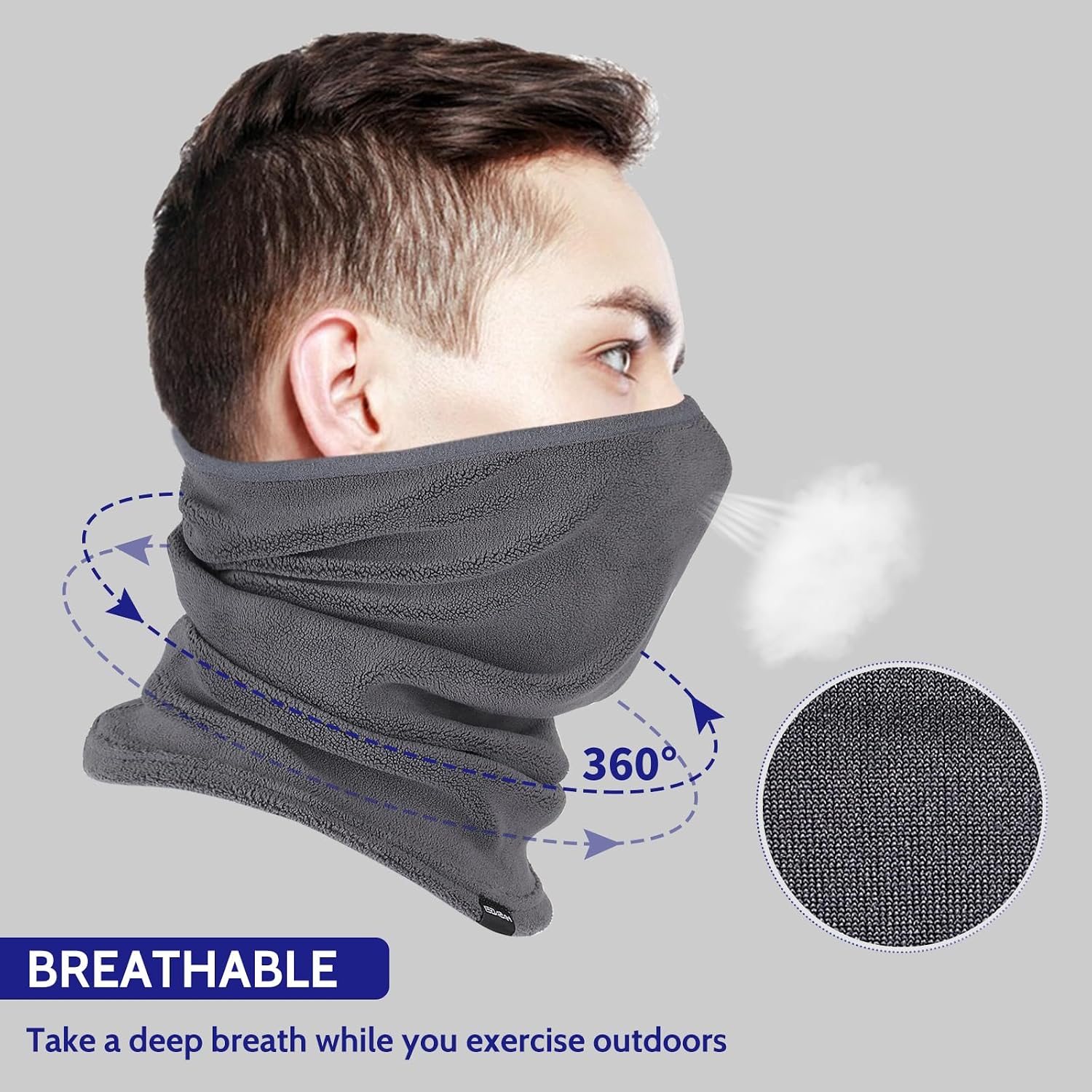 GXCROR Winter Neck Warmer Fleece Neck Gaiter for Skiing Motorcycle Bike Jogging Running Outdoor Sports for Men & Women