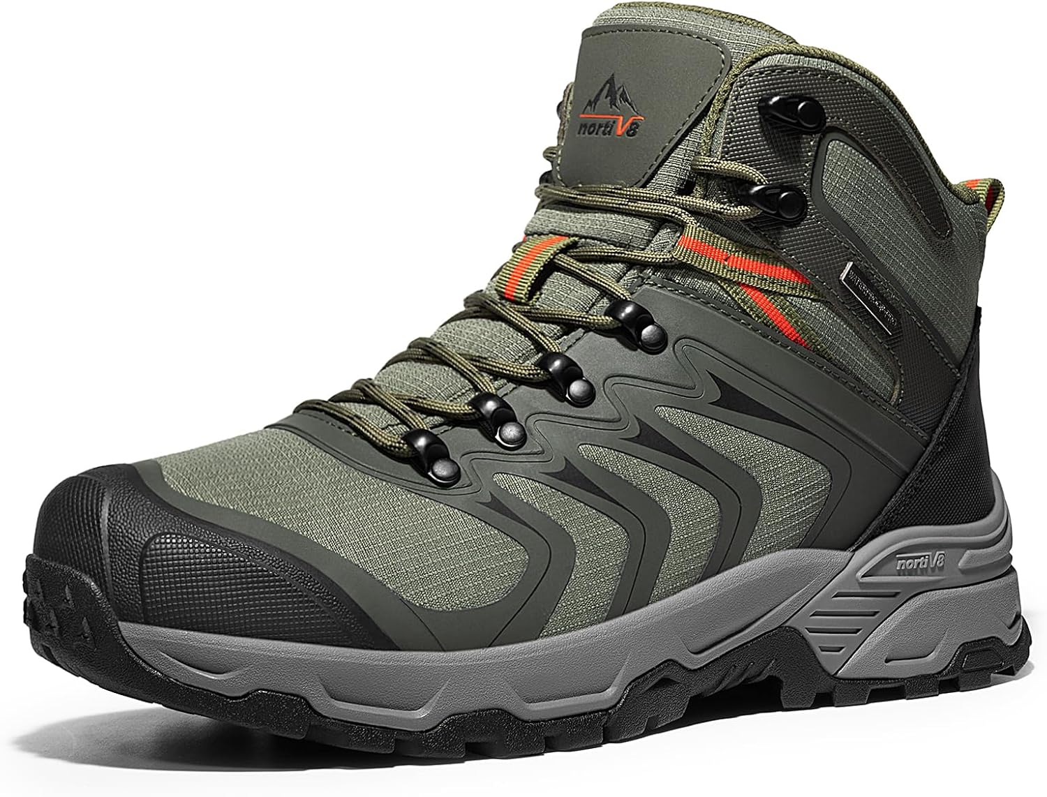 NORTIV 8 Men's Waterproof PRO Hiking Boots Outdoor Lightweight Non-Slip Arch Support Trekking Camping Ankle Boots Armadillo Update