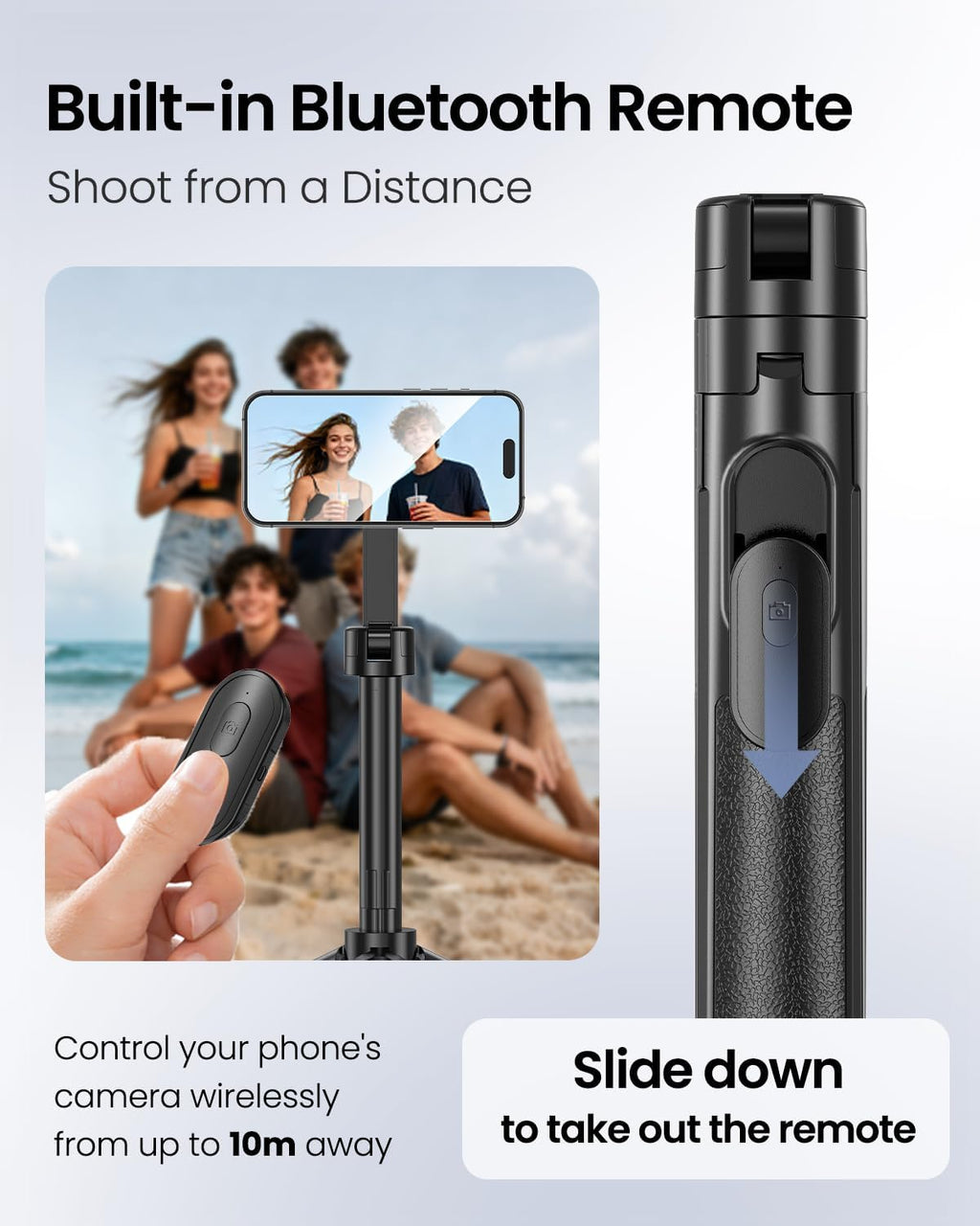 UBeesize 70" Auto-Open MagSafe Selfie Stick Phone Tripod for iPhone&Android