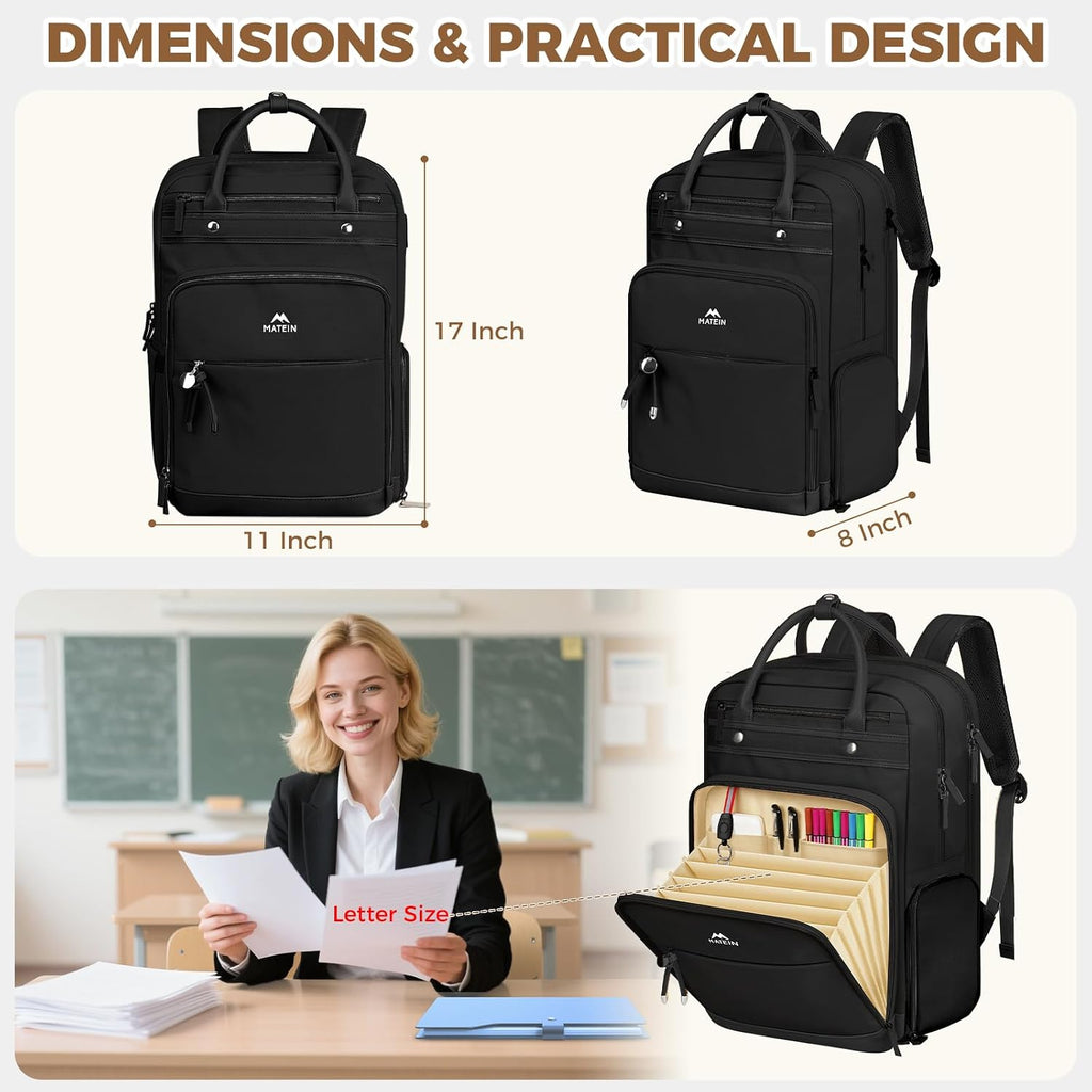 MATEIN Work Backpack with Lunch Compartment, 15.6 Inch Laptop Backpack