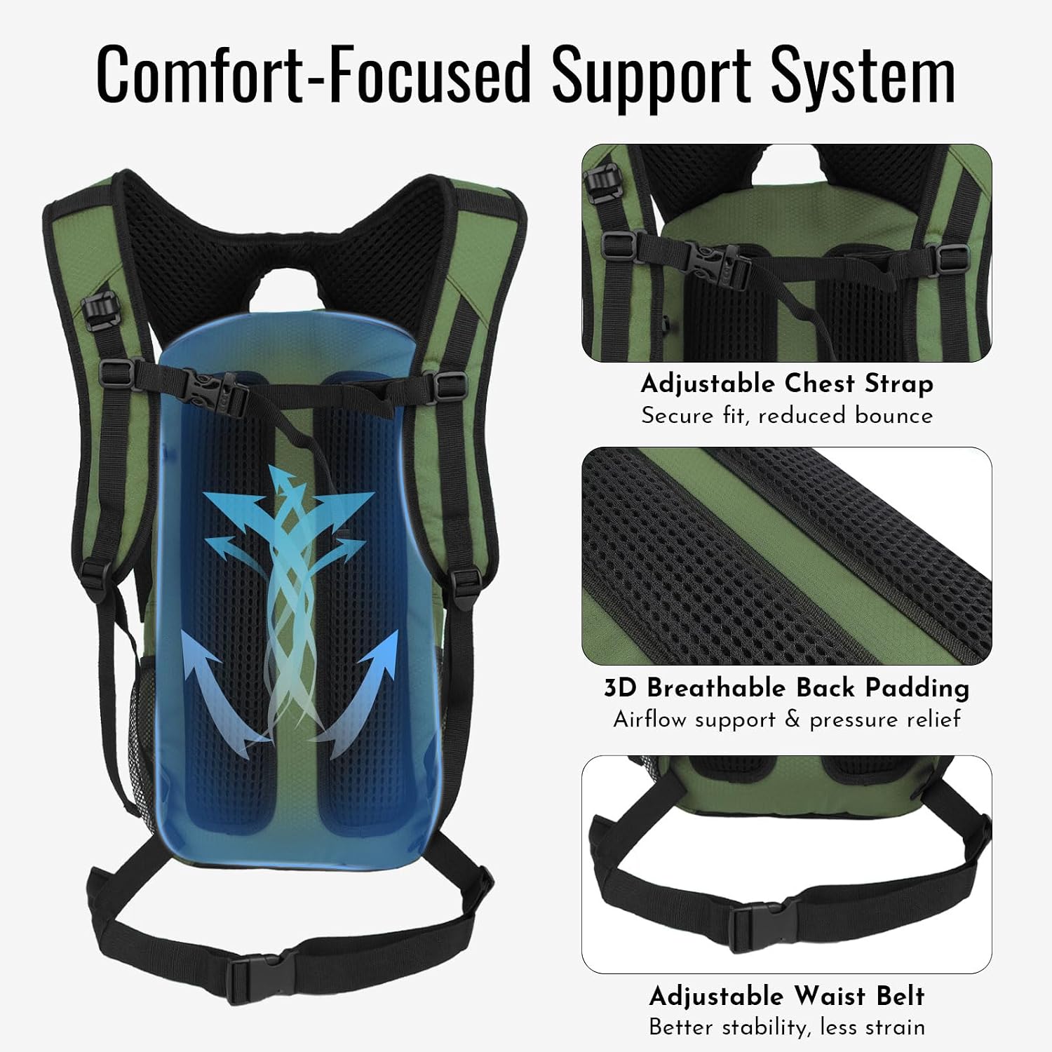 Zavothy 20L Multipurpose Hiking Backpack with 3L Water Bladder – Durable Hydration Backpack with Insulated Bladder Compartment, Hidden Helmet Holder & Rain Cover – for Hiking, Commuting, and Camping
