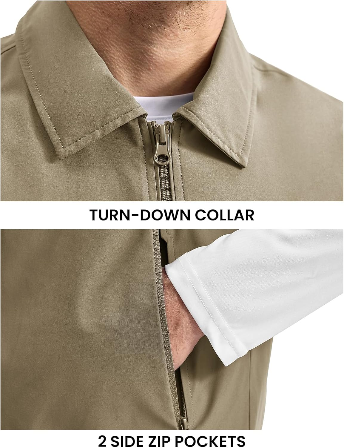 Rdruko Men's Golf Vest Lightweight Summer Casual Zip Windbreaker