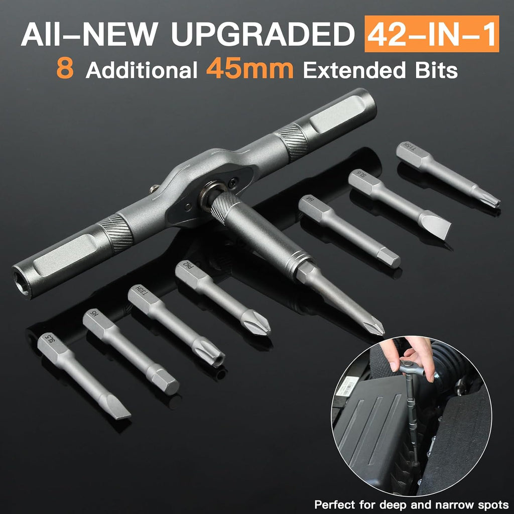 42 in 1 Multitool Set, Repair Tool Kit, Detachable Allen Wrench Ratchet Set