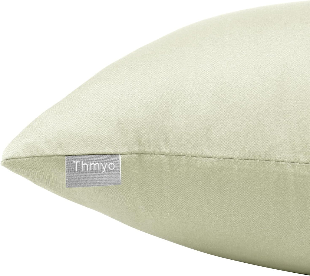 Thmyo 4-Pack 100% Cotton Comfortable Solid Decorative Throw Pillow Case Square Cushion Cover Pillowcase Sublimation Blank Pillow Covers DIY Throw Pillowcase for Sofa(18x18inch/45x45cm,Beige)