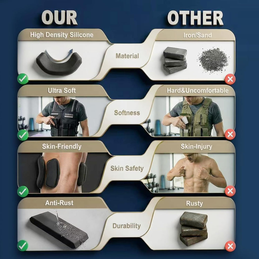 Adjustable Weighted Vest With 2-40LB Detachable Soft Silicone Counterweight
