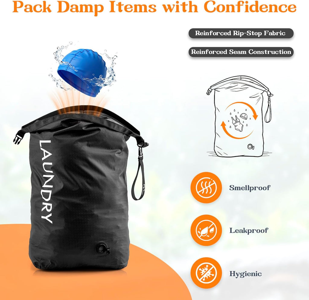 Compression Laundry Bag for Travel, Dirty Clothes Travel Laundry Bag
