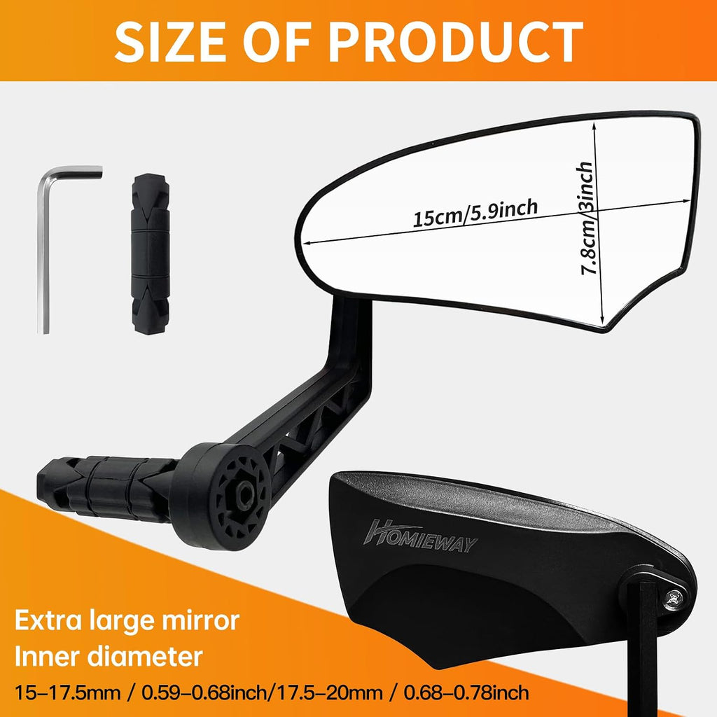Bike Mirror HD Adjustable Bar End Bike Rear View Mirror Right