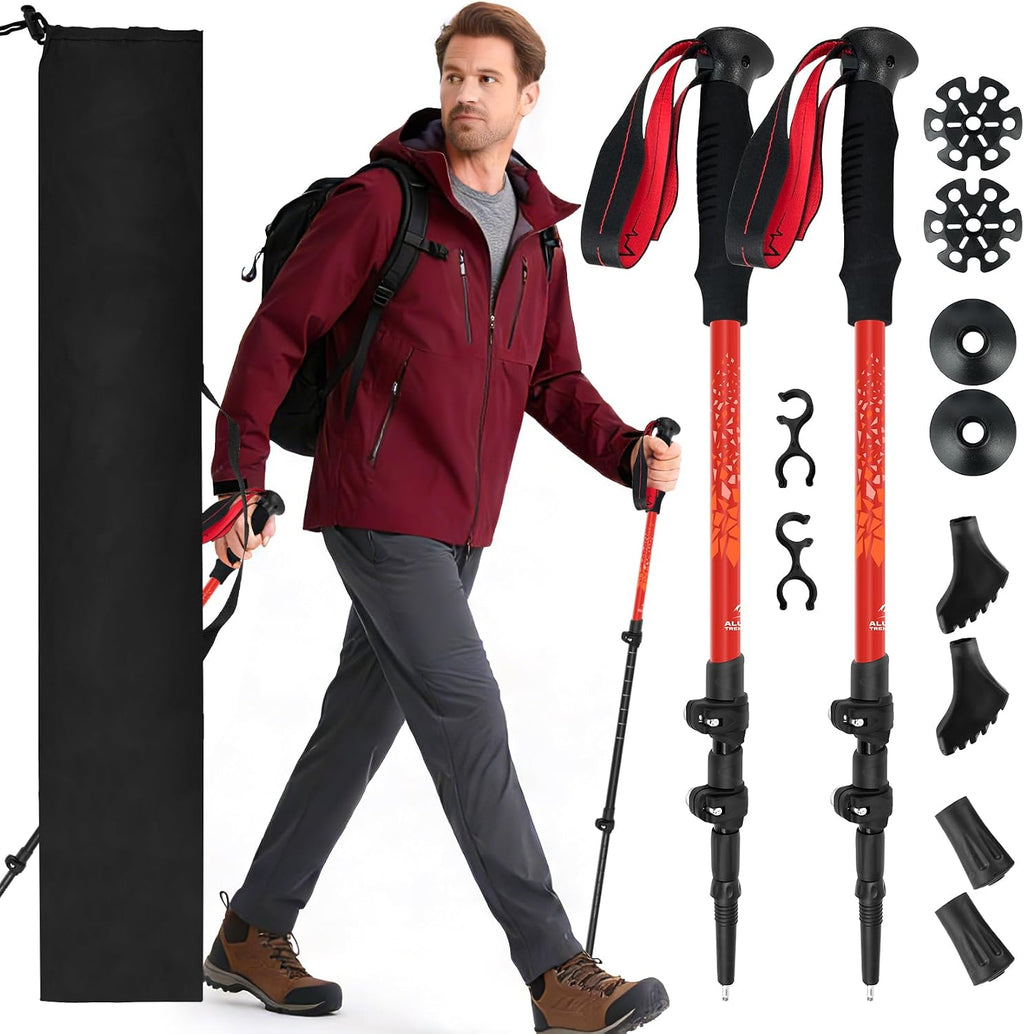 Telescopic Trekking Poles for Hiking, Lightweight Walking Sticks