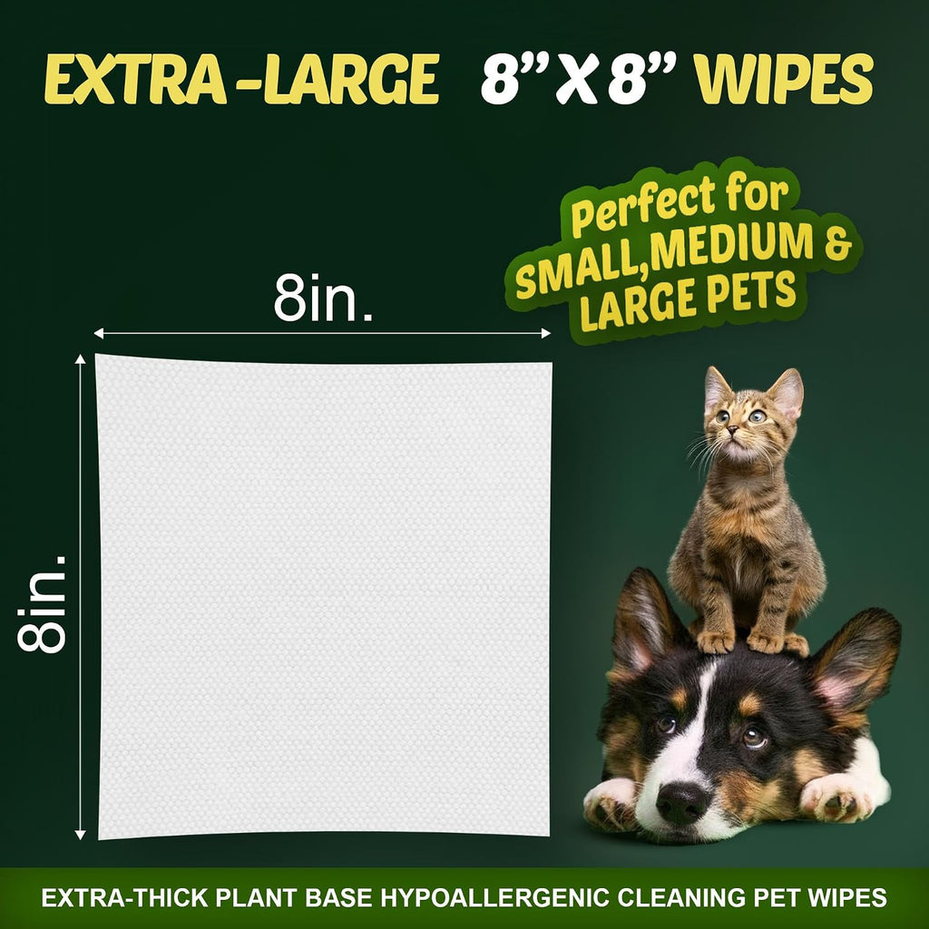 Petazy Pet Wipes for Dogs & Cats - Paws, Ears & Butt Cleaning, 400 Count